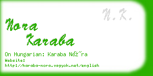 nora karaba business card